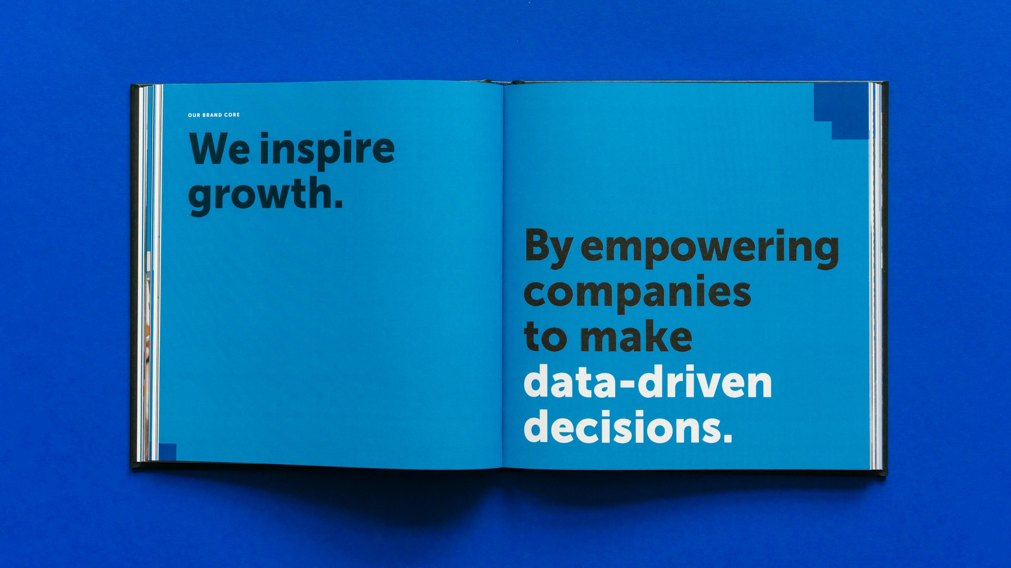 Doppelseite craftworks Brand Core: We inspire growth. By empowering companies to make data-driven decisions © goodmatters
